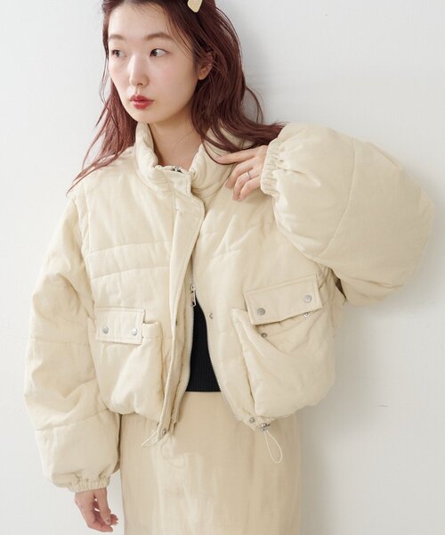 Kastane ラグランショート中綿ジャケット　中綿ジャケット　ダウンジャケット Kastane（カスタネ）の「*【フード取り外し可】ラグランショート