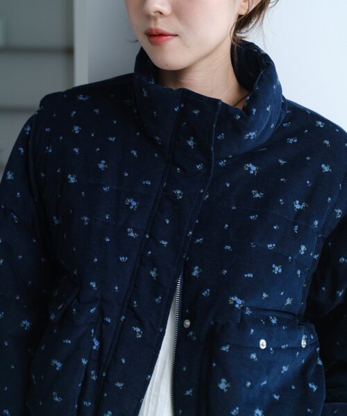 Kastane ベージュ WEB先行/4色展開/袖取り外し可】コーデュロイ中綿ショート