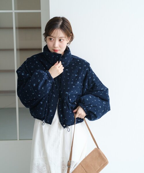 セール】【4色展開/袖取り外し可】コーデュロイ中綿ショートジャケット