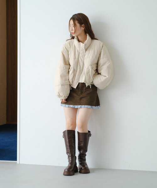 セール】【4色展開/袖取り外し可】コーデュロイ中綿ショートジャケット