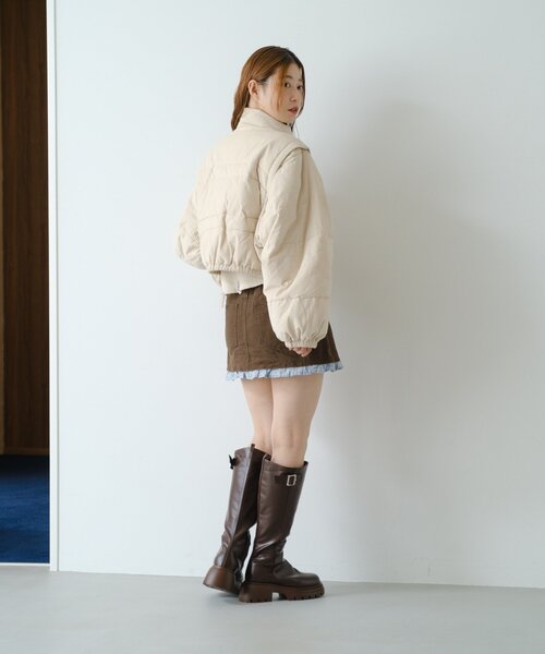セール】【4色展開/袖取り外し可】コーデュロイ中綿ショートジャケット