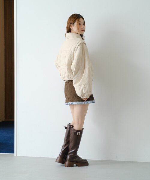 セール】【4色展開/袖取り外し可】コーデュロイ中綿ショートジャケット