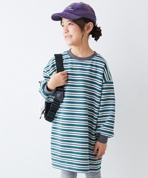 devirock | カラフルスウェット ふっくら裏起毛 先染めボーダー ワンピース(ワンピース)