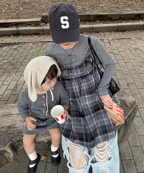 INTER FACTORY(インターファクトリー)の「ちょこび - チェックキャミチュニック made in INTER FACTORY(チュニック・レディース・ベージュ/グレー・FREE)」の19枚目の写真