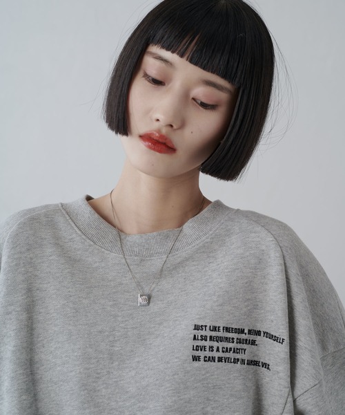 Lui's(ルイス)の「【MAY企画/ユニセックス】ワンポイントロゴ刺繍クルーネックスウェット(スウェット・レディース・グレー/ブラック/レッド/ネイビー・S/M)」の14枚目の写真