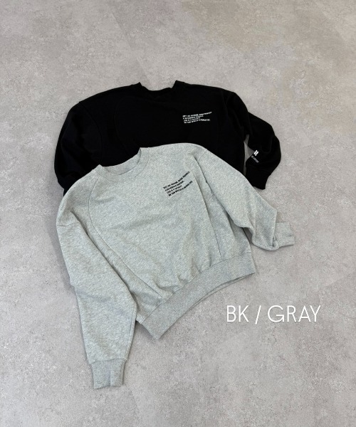 MAY企画/ユニセックス】ワンポイントロゴ刺繍クルーネックスウェット