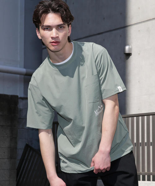 MANASTASH（マナスタッシュ）の「MANASTASH/マナスタッシュ/TECH DRY POCKET S/S TEE（Tシャツ/カットソー・メンズ・ブラック/オリーブ系・L/M/S/XL）」の2枚目の写真