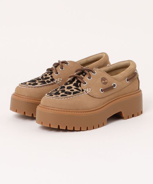 Timberland ティンバーランド STONE STREET BOAT SHOE レディースシューズ 厚底(ストーンストリートボートシューズ) 0A2GVF ミディアムベージュ