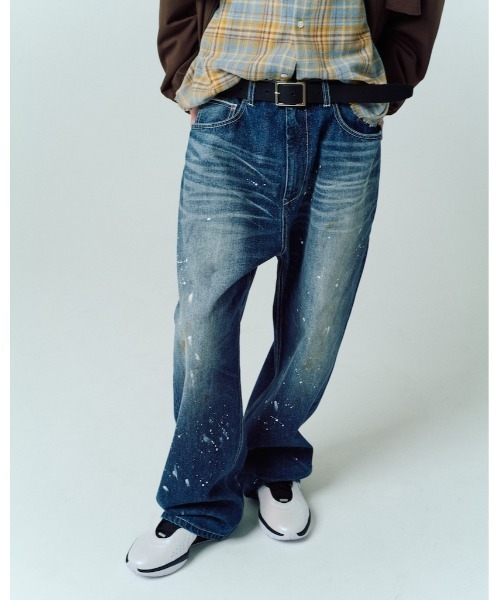 ADAM PATEK（アダムパテック）の「【ADAMPATEK/アダムパテック】washed riot nep selvedge denim 加工パンツ（デニムパンツ・メンズ・ブルー・2/1）」の2枚目の写真