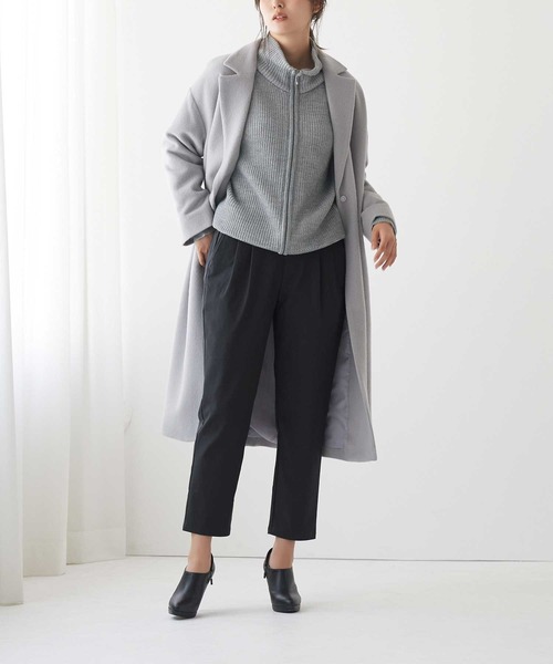 Tuche(トゥシェ)の「Tuche/トゥシェ テーパードパンツ レーヨン混微起毛 ストレッチ アンクル丈(その他パンツ・レディース・ブラック/オフホワイト/チャコールグレー/ダークネイビー・X-LARGE/MEDIUM/LARGE)」の1枚目の写真