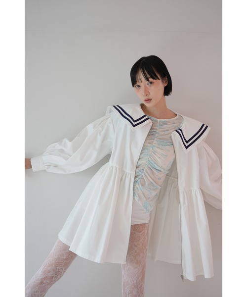 sismetry（シスメトリー）の「【SISMETRY】セーラードレスジャケット(MA)（ワンピース・レディース・ホワイト・FREE）」の4枚目の写真