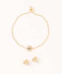 MICHAEL KORS（マイケルコース）の「サークルロゴ マザーオブパール スライダー ブレスレット & スタッド ピアス セット（ピアス（両耳用））」
