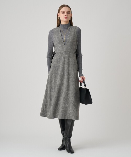 ウールライクツイードジャンパーワンピース（ワンピース）｜ANAYI