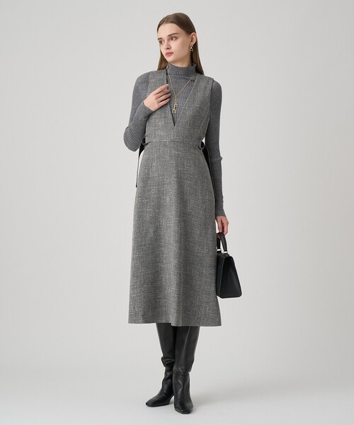 ANAYI ツイードジャンパーワンピース 34 ¥55,000→¥35,000 ウールライクツイードジャンパーワンピース（ワンピース）｜ANAYI