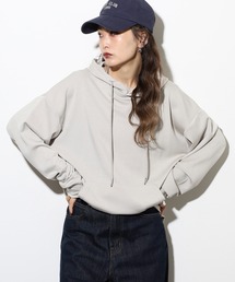 UVカット　ソフトタッチ　ストレッチ　ワイドシルエット　プルパーカー