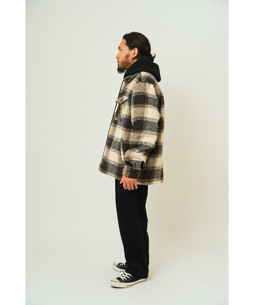 BIG MIKE(ビッグマイク)の「BIG MIKE ビックマイク / 起毛チェック 裏キルティング ジャケット / 102546400(ブルゾン・メンズ・ブラック×ホワイト/ブラウン系その他・MEDIUM/LARGE/X-LARGE)」の7枚目の写真