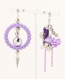 【KKSHOP】パープルゼブラワイヤーアレンジピアス(MA)
