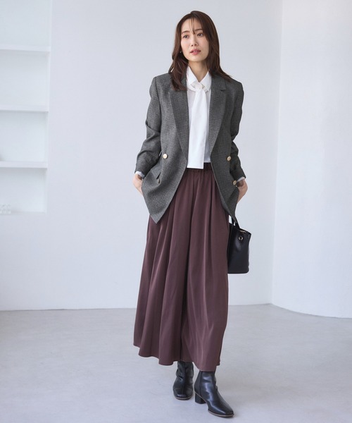 ROPE' PICNIC(ロペピクニック)の「【WEB限定】レディハンサムシリーズ ウールライク金ボタンミドル丈ジャケット(総裏地)(テーラードジャケット・レディース・ブラック系その他/グレー/ライトグレー/ベージュ系その他2/ネイビー・M/L)」の17枚目の写真