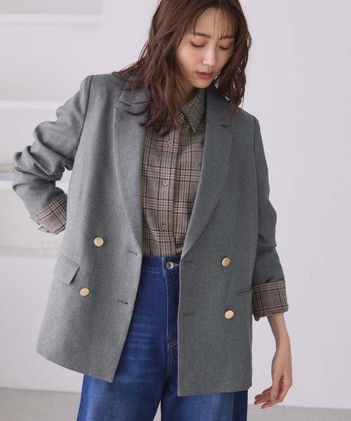 WEB限定】レディハンサムシリーズ ウールライク金ボタンミドル丈