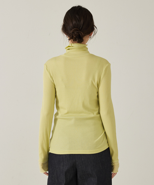 qualite（カリテ）の「シルクMIXテレコプルオーバー/秋服/冬服/タートルネック（ニット/セーター・レディース・オフホワイト/チャコールグレー/ライム・フリー）」の15枚目の写真