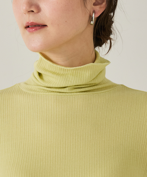 qualite（カリテ）の「シルクMIXテレコプルオーバー/秋服/冬服/タートルネック（ニット/セーター・レディース・オフホワイト/チャコールグレー/ライム・フリー）」の16枚目の写真