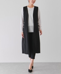 バックプリーツロングジレ