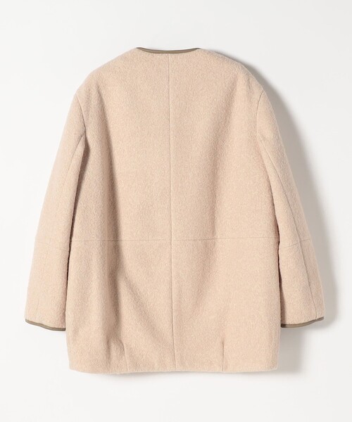 quaranciel(カランシエル)の「quaranciel: ノーカラー パイピング ジップ コート(ノーカラーコート・レディース・ベージュ/ブラック・ONE SIZE)」の15枚目の写真