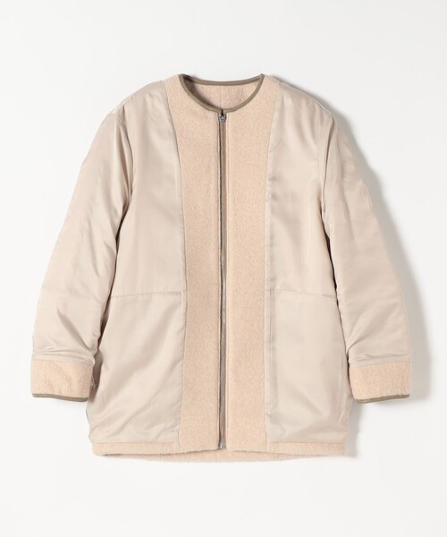 セール】quaranciel: ノーカラー パイピング ジップ コート（ノー