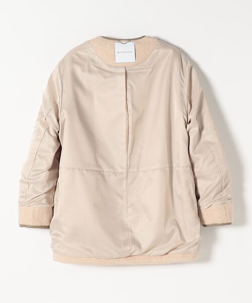 quaranciel(カランシエル)の「quaranciel: ノーカラー パイピング ジップ コート(ノーカラーコート・レディース・ベージュ/ブラック・ONE SIZE)」の7枚目の写真