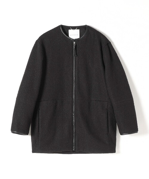 quaranciel(カランシエル)の「quaranciel: ノーカラー パイピング ジップ コート(ノーカラーコート・レディース・ベージュ/ブラック・ONE SIZE)」の8枚目の写真