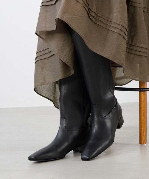 試着程度【ファビオルスコーニ】ロングブーツ 36 ラウンドトゥ フラット 黒 試着程度【ファビオルスコーニ】ロングブーツ 36 ラウンドトゥ