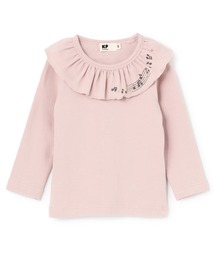 KP | 音符刺シュウ フリル衿フライス微起毛長袖Tシャツ(Tシャツ/カットソー)