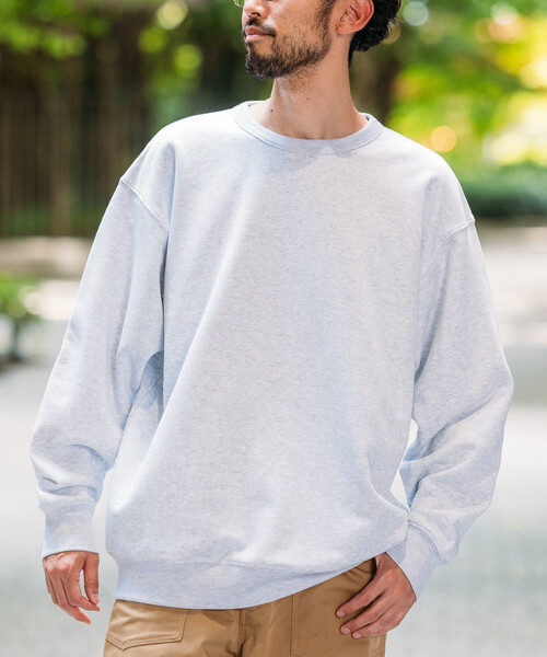 FREAK'S STORE(フリークスストア)の「HEAVY WEIGHT CREW NECK SWT 13oz/ヘビーウェイト クルーネックスウェット/13オンス/リラックスフィット(スウェット・メンズ・オリーブ/ブラック/その他9/グレー/ライトグレー・LARGE/SMALL/MEDIUM)」の6枚目の写真