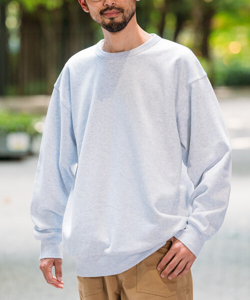 FREAK'S STORE(フリークスストア)の「HEAVY WEIGHT CREW NECK SWT 13oz/ヘビーウェイト クルーネックスウェット/13オンス/リラックスフィット(スウェット・メンズ・オリーブ/ブラック/その他9/グレー/ライトグレー・LARGE/SMALL/MEDIUM)」の7枚目の写真