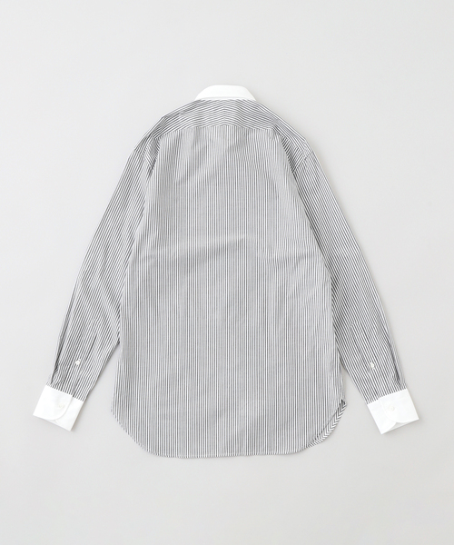 EDIFICE(エディフィス)の「D.SHORT ROUND TAB クレリック ストライプ(シャツ/ブラウス・メンズ・ブラック系その他・41/40/39/38/37)」の3枚目の写真