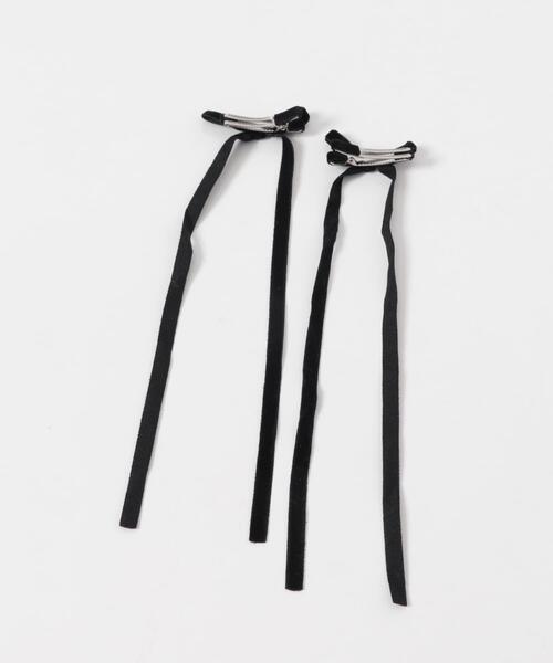 SMELLY（スメリー）の「ベロアリボン2セットヘアピン（バレッタ/ヘアクリップ・レディース・ブラック・-）」の8枚目の写真