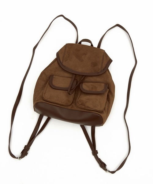 an meets zakka(アンミツザッカ)の「an meets zakka スエード合成皮革レトロミニリュックサック(バックパック/リュック・レディース・ブラック/グレー/モカ・ONESIZE)」の12枚目の写真