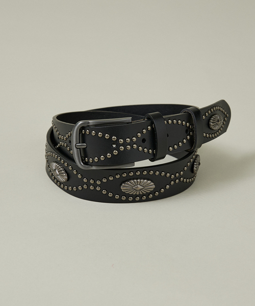 ABAHOUSE（アバハウス）の「【ウエスタン コンチョ スタッズ ベルト】Concho Studded Belt /ヴィンテージライク/ユニセックス（ベルト・メンズ・キャメル/ダークブラウン/ブラック・フリー）」の2枚目の写真