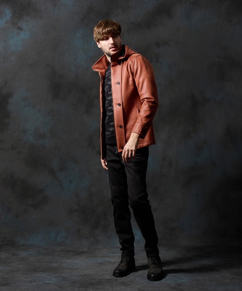 マイクロ起毛ポンチ ムラプリントナポレオンブルゾン（その他アウター