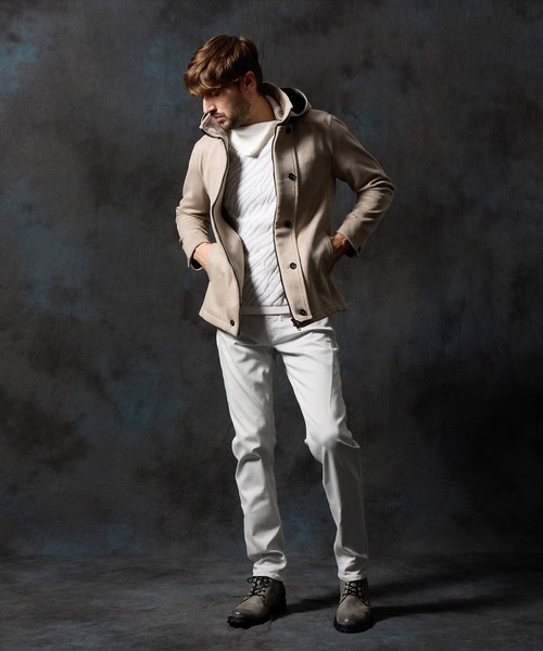 マイクロ起毛ポンチ ムラプリントナポレオンブルゾン（その他アウター