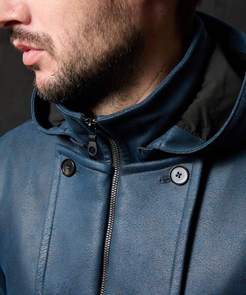 マイクロ起毛ポンチ ムラプリントナポレオンブルゾン（その他アウター