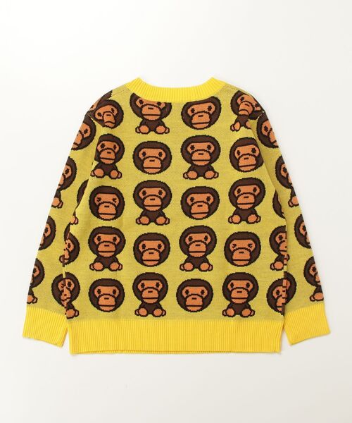 A BATHING APE（アベイシングエイプ）の「BABY MILO PATTERN KNIT SWEATER（ニット/セーター・キッズ・グリーン/ピンク/イエロー・130/120/110/140/100）」の5枚目の写真