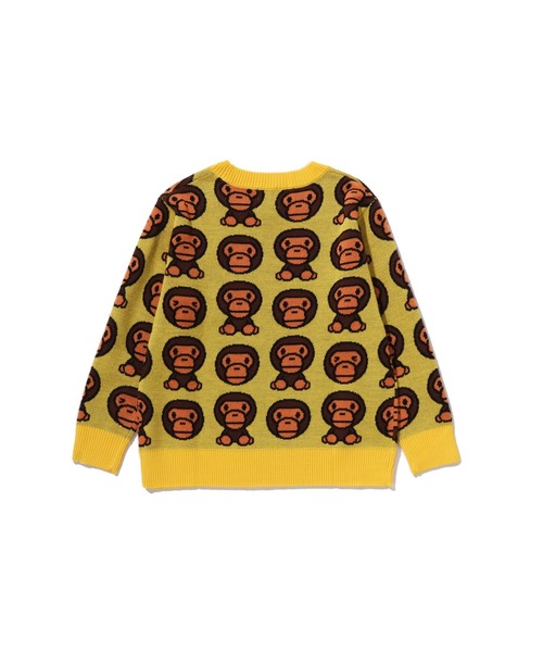 A BATHING APE（アベイシングエイプ）の「BABY MILO PATTERN KNIT SWEATER（ニット/セーター・キッズ・グリーン/ピンク/イエロー・130/120/110/140/100）」の10枚目の写真