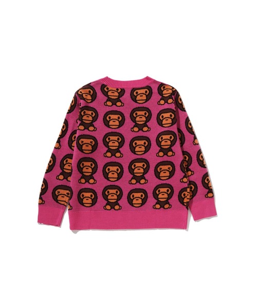A BATHING APE（アベイシングエイプ）の「BABY MILO PATTERN KNIT SWEATER（ニット/セーター・キッズ・グリーン/ピンク/イエロー・130/120/110/140/100）」の6枚目の写真
