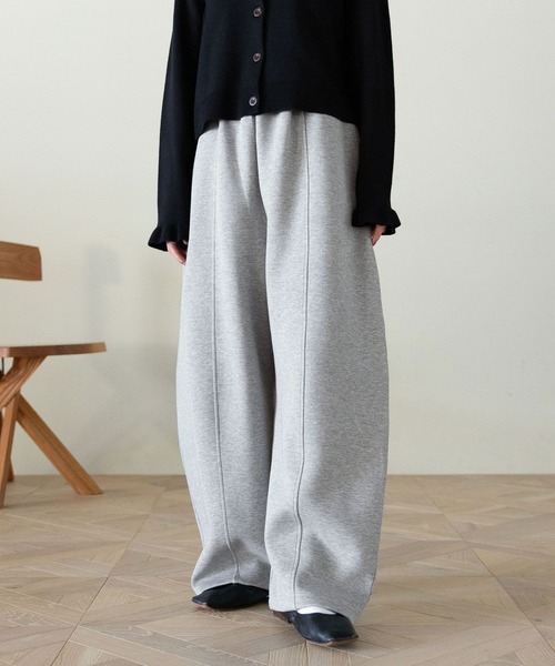 RAGEBLUE（レイジブルー）の「ポンチスウェットワイドパンツ（スウェットパンツ・レディース・ダークブラウン/グレー系その他・FREE）」の2枚目の写真