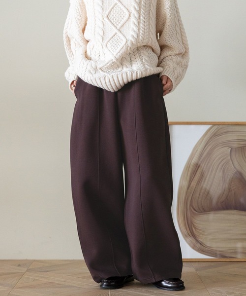 RAGEBLUE（レイジブルー）の「ポンチスウェットワイドパンツ（スウェットパンツ・レディース・ダークブラウン/グレー系その他・FREE）」の7枚目の写真