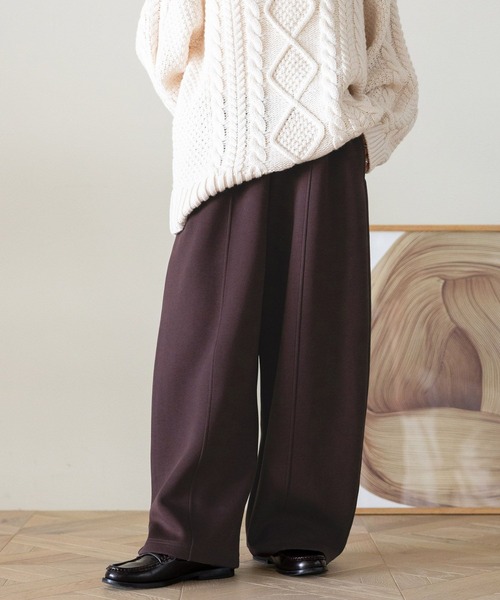 RAGEBLUE（レイジブルー）の「ポンチスウェットワイドパンツ（スウェットパンツ・レディース・ダークブラウン/グレー系その他・FREE）」の6枚目の写真
