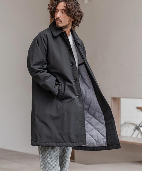 CAMBIO（カンビオ）の「mj11211-ロクヨンクロス中綿ステンカラーコート(CAM-7354)（ステンカラーコート・メンズ・ネイビー系/ブラック・M/L）」の2枚目の写真