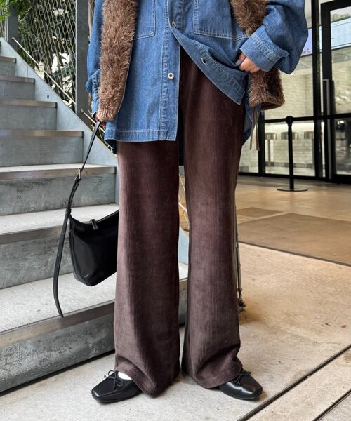 WILLOW(ウィロー)の「【willow】ストレッチコーデュロイパンツ(その他パンツ・レディース・ブラウン/オフホワイト・MEDIUM/SMALL)」の1枚目の写真