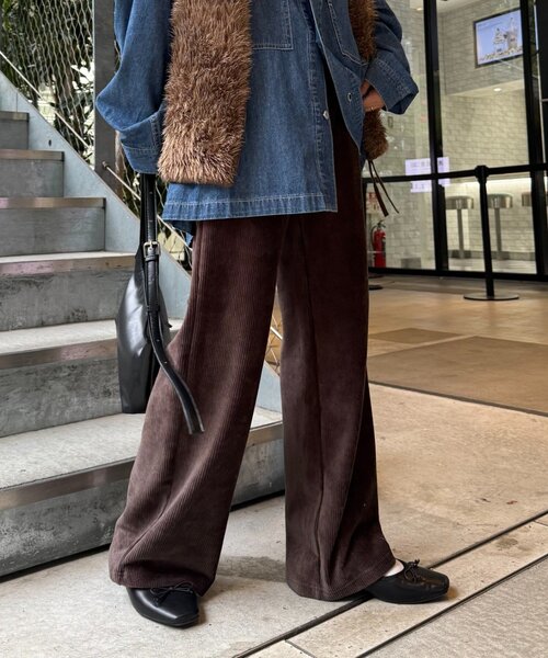 WILLOW(ウィロー)の「【willow】ストレッチコーデュロイパンツ(その他パンツ・レディース・ブラウン/オフホワイト・MEDIUM/SMALL)」の8枚目の写真